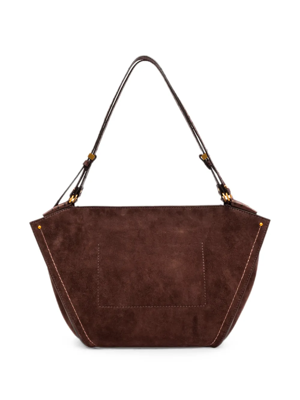 GIANNI CHIARINI Grote Bloom suède schoudertas Bruin