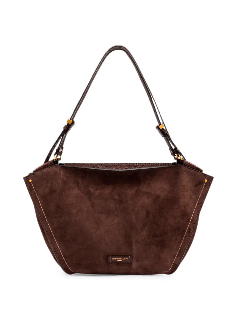 GIANNI CHIARINI Borsa a spalla Bloom grande in pelle scamosciata - Marrone