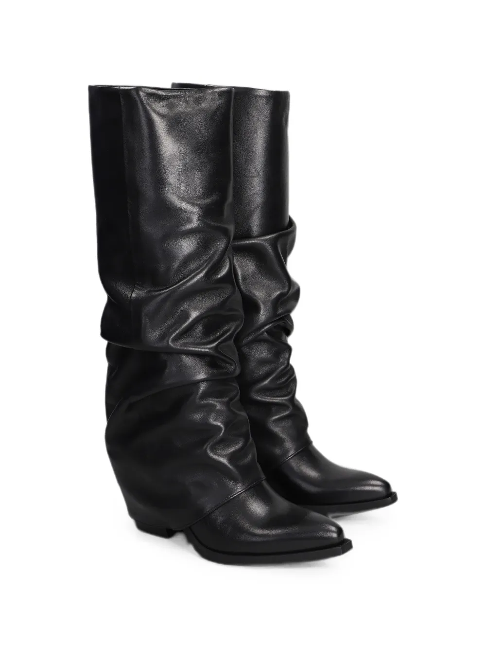 Metisse slouchy pointed-toe boots Zwart