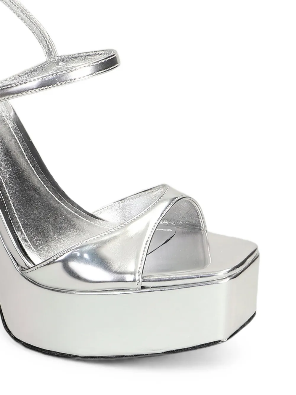 Schutz metallic-effect platform sandals Zilver