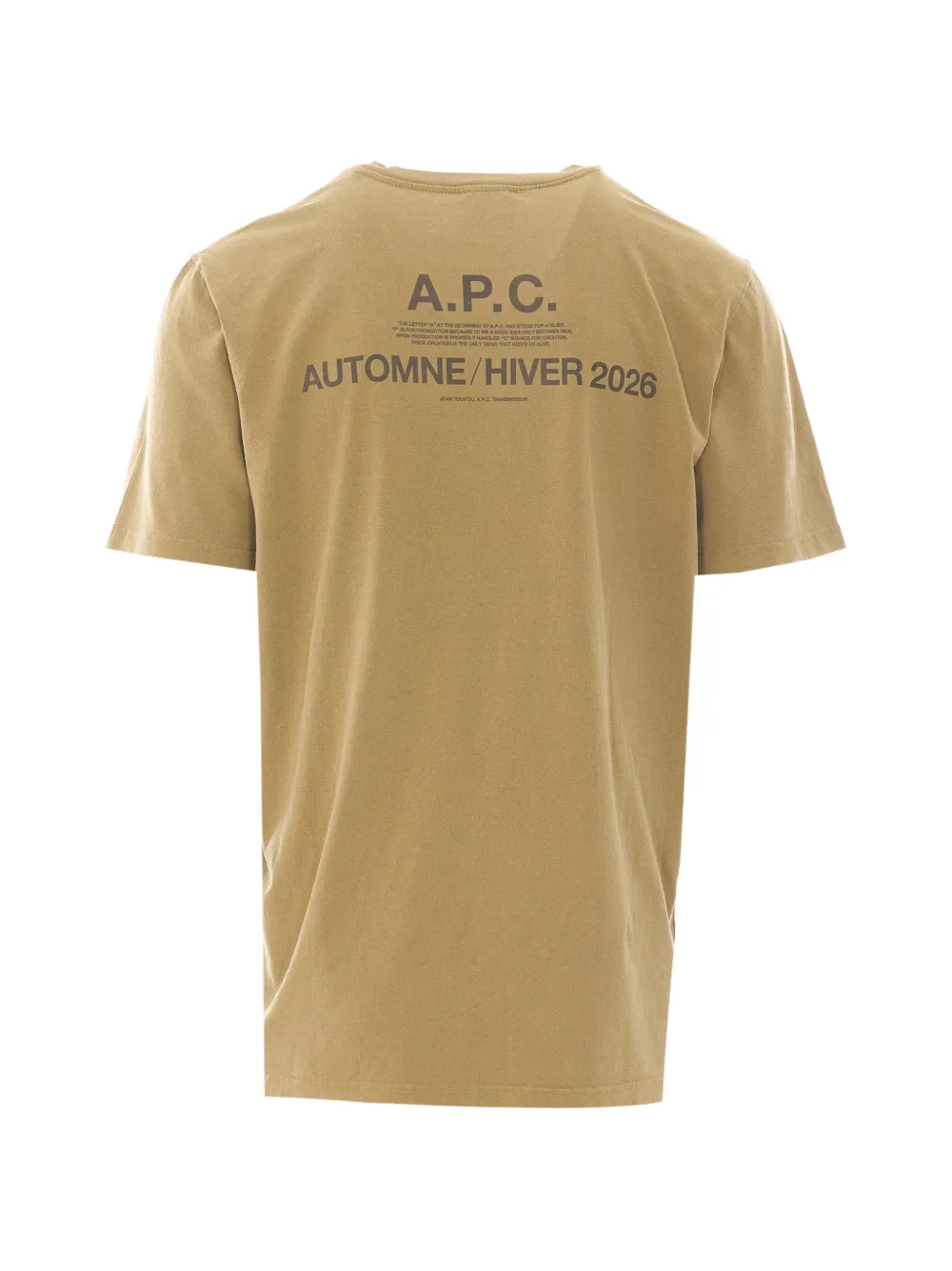 A.P.C. T-shirt met logoprint met ronde hals Beige