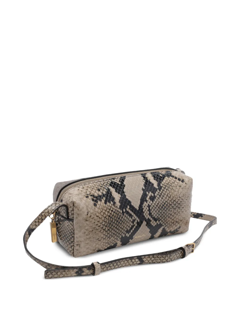 KHAITE Kye mini-schoudertas met pythonprint Bruin