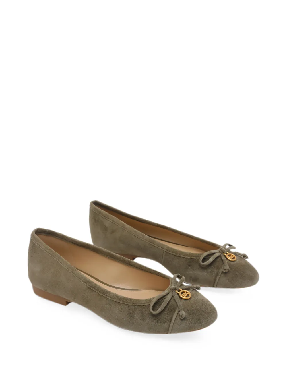 Michael Kors Piper bow-detail ballet flats Groen
