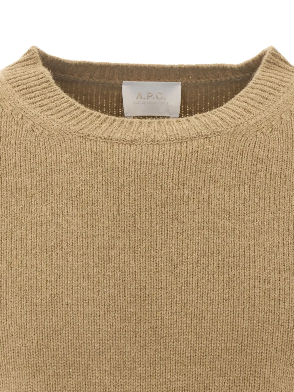 A.P.C. Edward trui met geribbelde afwerking Beige