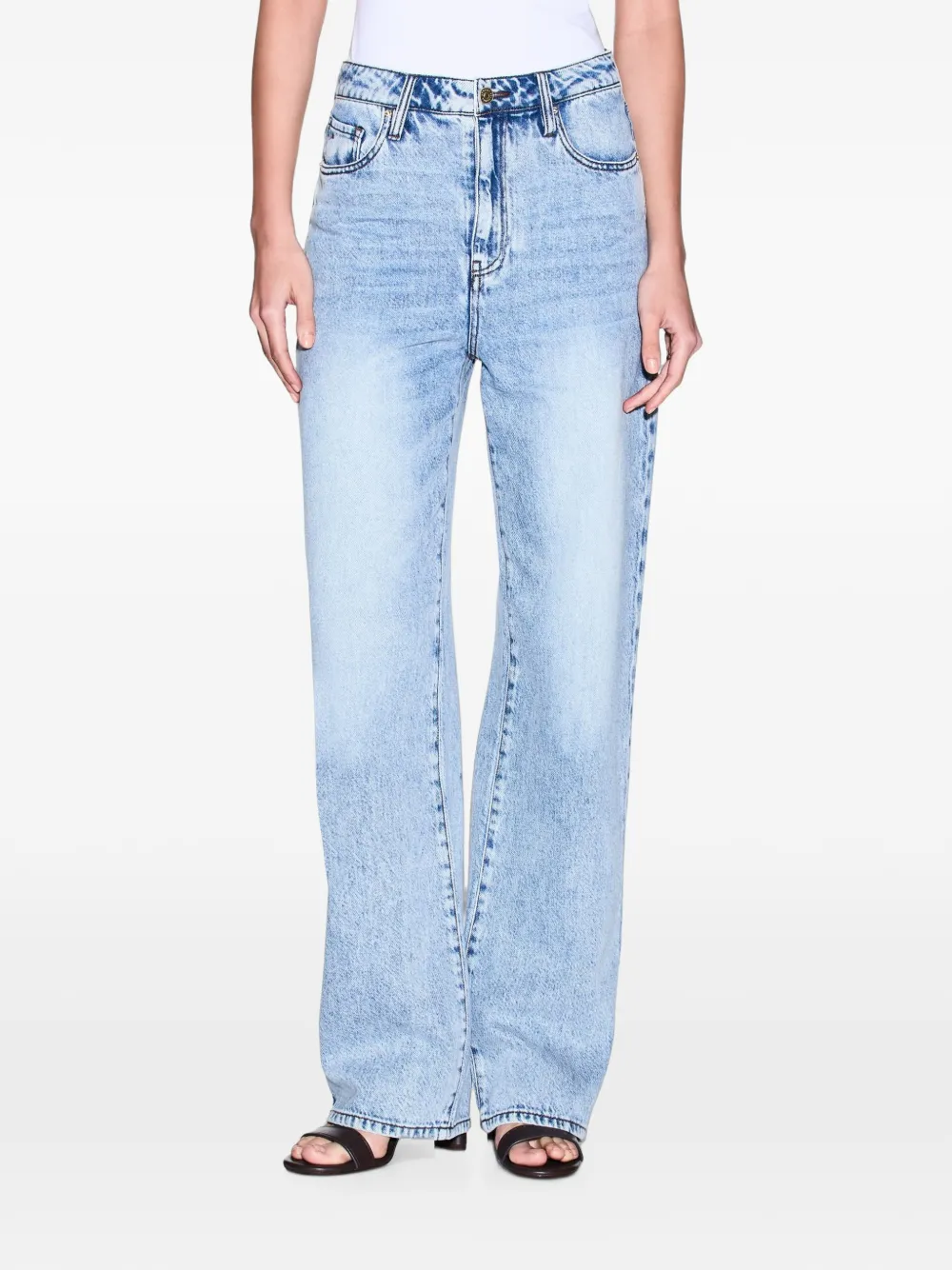 Armani Exchange Jeans met logoplakkaat Blauw