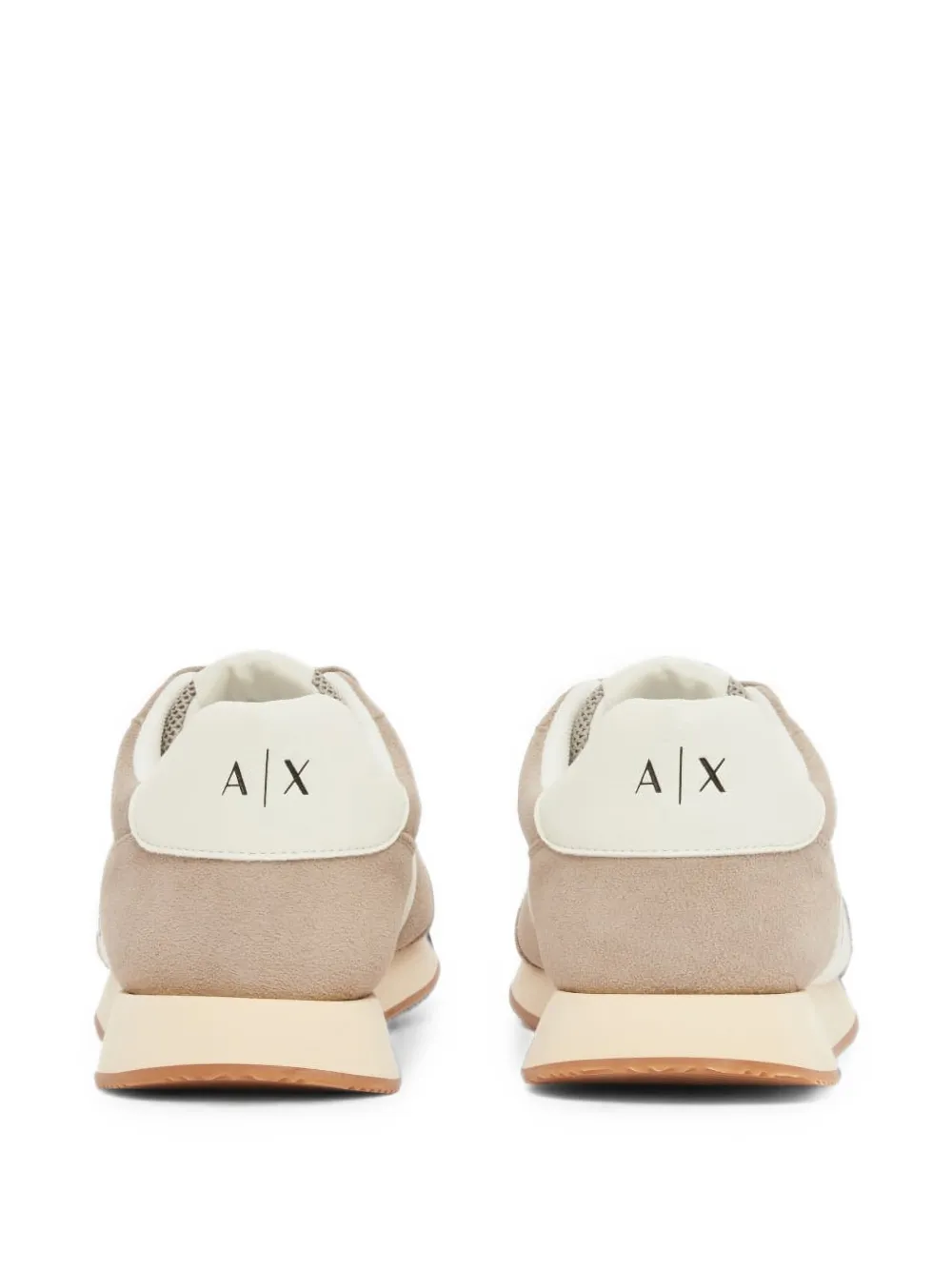 Armani Exchange logo-print panelled sneakers Beige