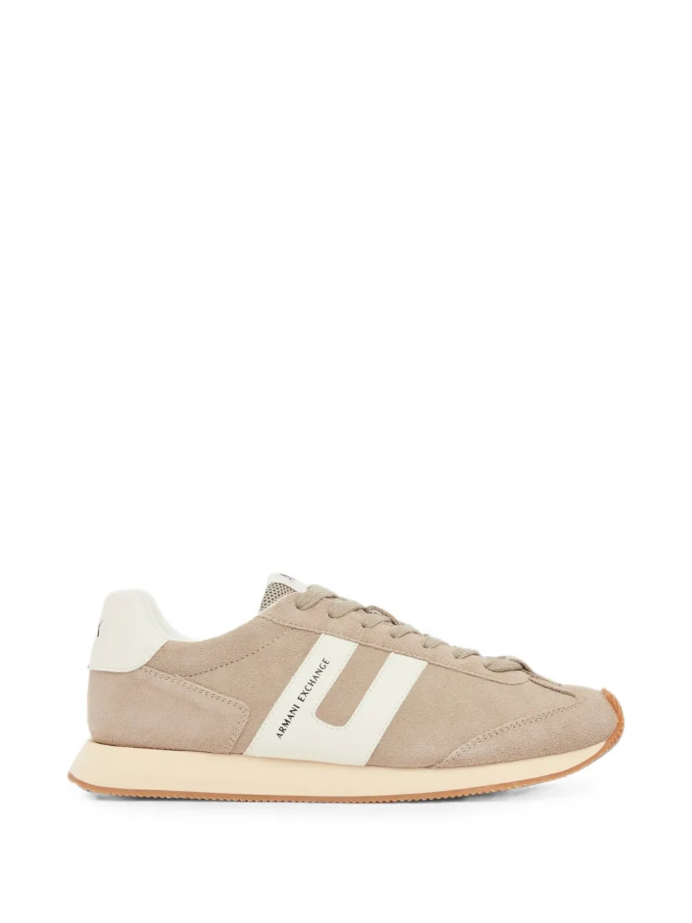 Armani Exchange logo-print panelled sneakers Beige