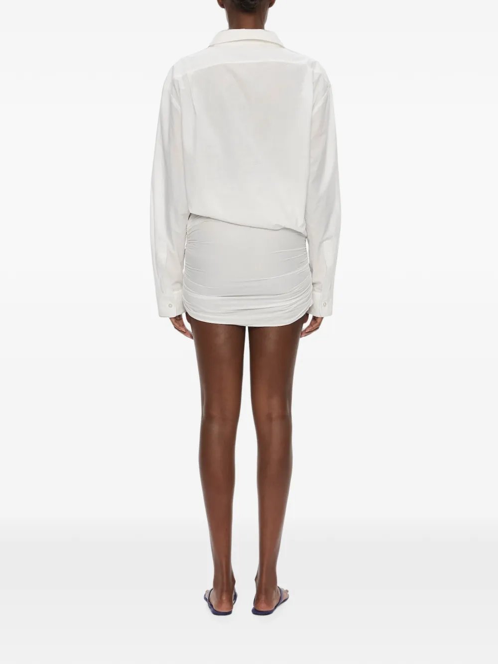 Christopher Esber Aiba gedrapeerde mini-blousejurk met uitgesneden details Wit