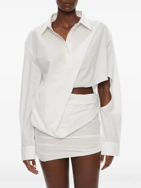 Christopher Esber Aiba draped cut-out mini shirt dress