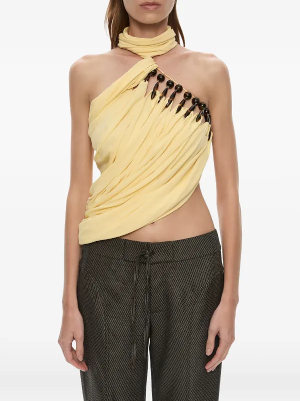 Christopher Esber Droplet Halterneck Top in Yellow