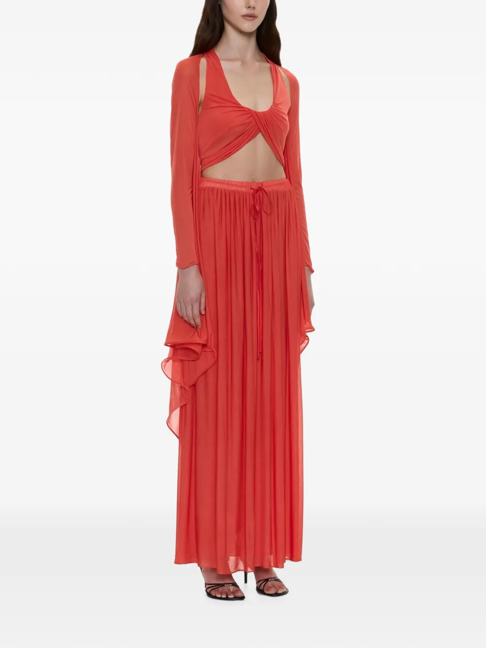 Christopher Esber Daya maxi-jurk met trekkoordtaille Rood