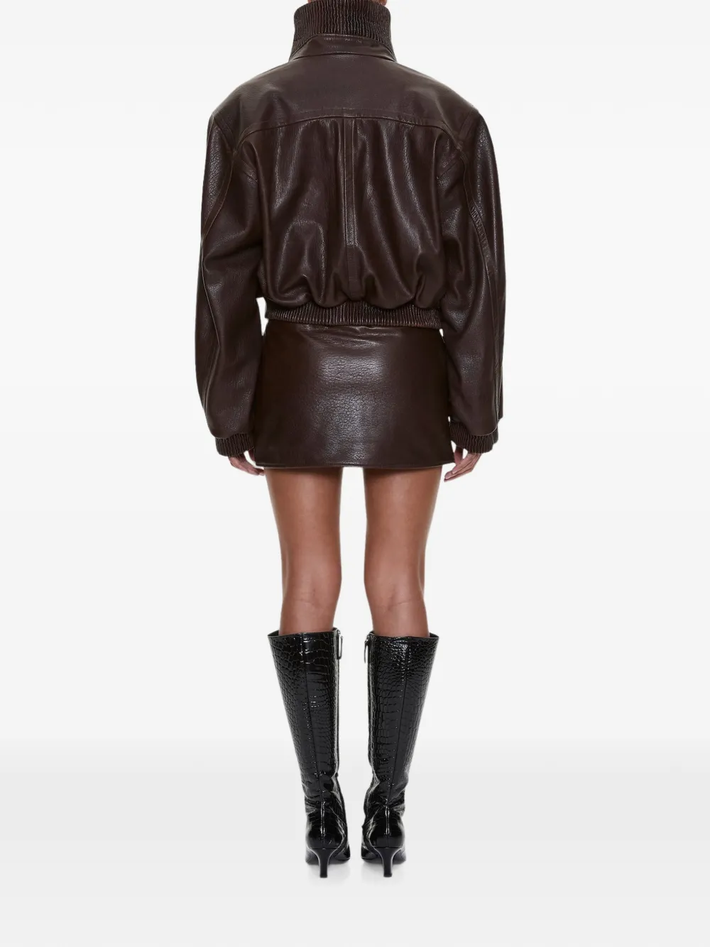 Christopher Esber Alfie leren mini-rok Bruin