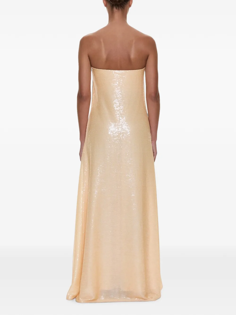 Christopher Esber Opaline strapless maxi-jurk verfraaid met pailletten Geel
