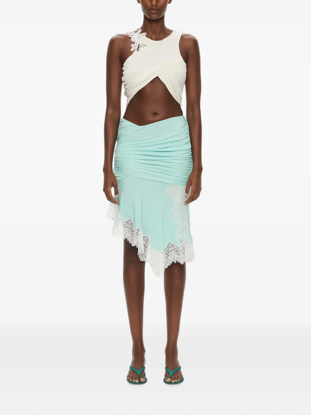 Christopher Esber Opvouwbare tanktop met geborduurde hibiscus Wit