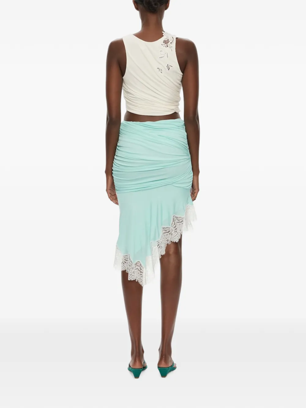 Christopher Esber Opvouwbare tanktop met geborduurde hibiscus Wit