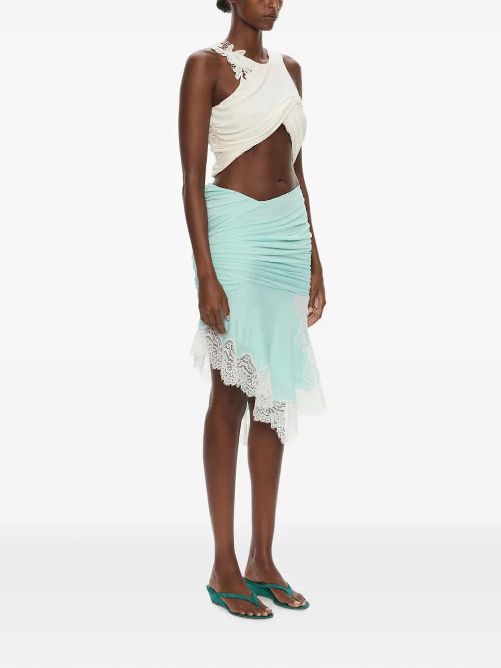 Christopher Esber Opvouwbare tanktop met geborduurde hibiscus Wit