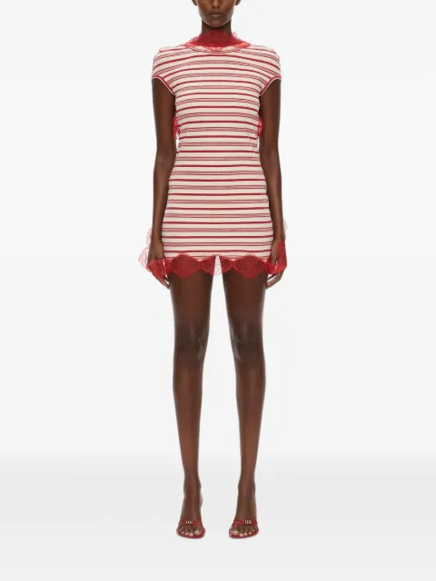 Christopher Esber striped lace-trim mini dress