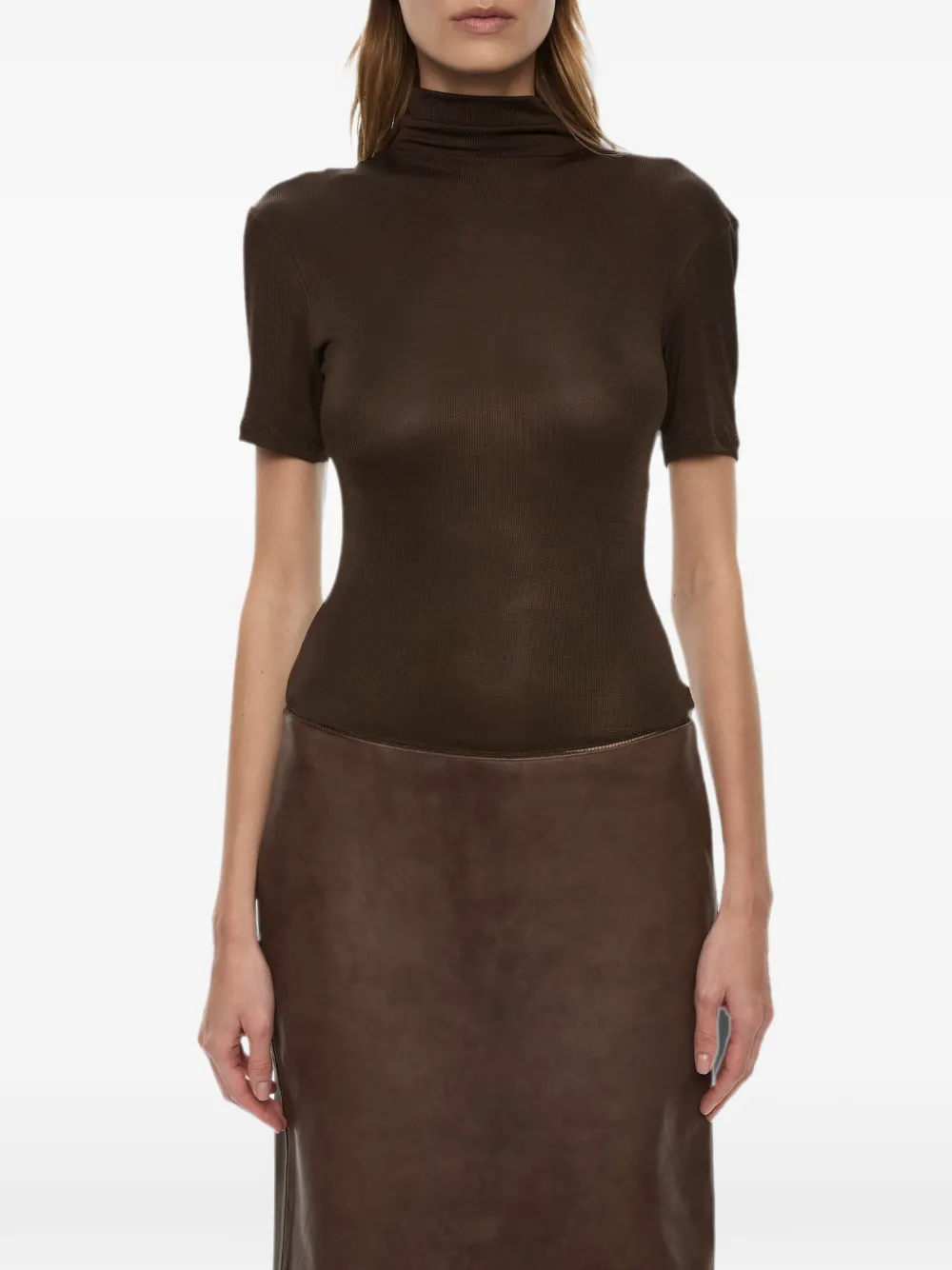Christopher Esber Redux leren midi-jurk Bruin