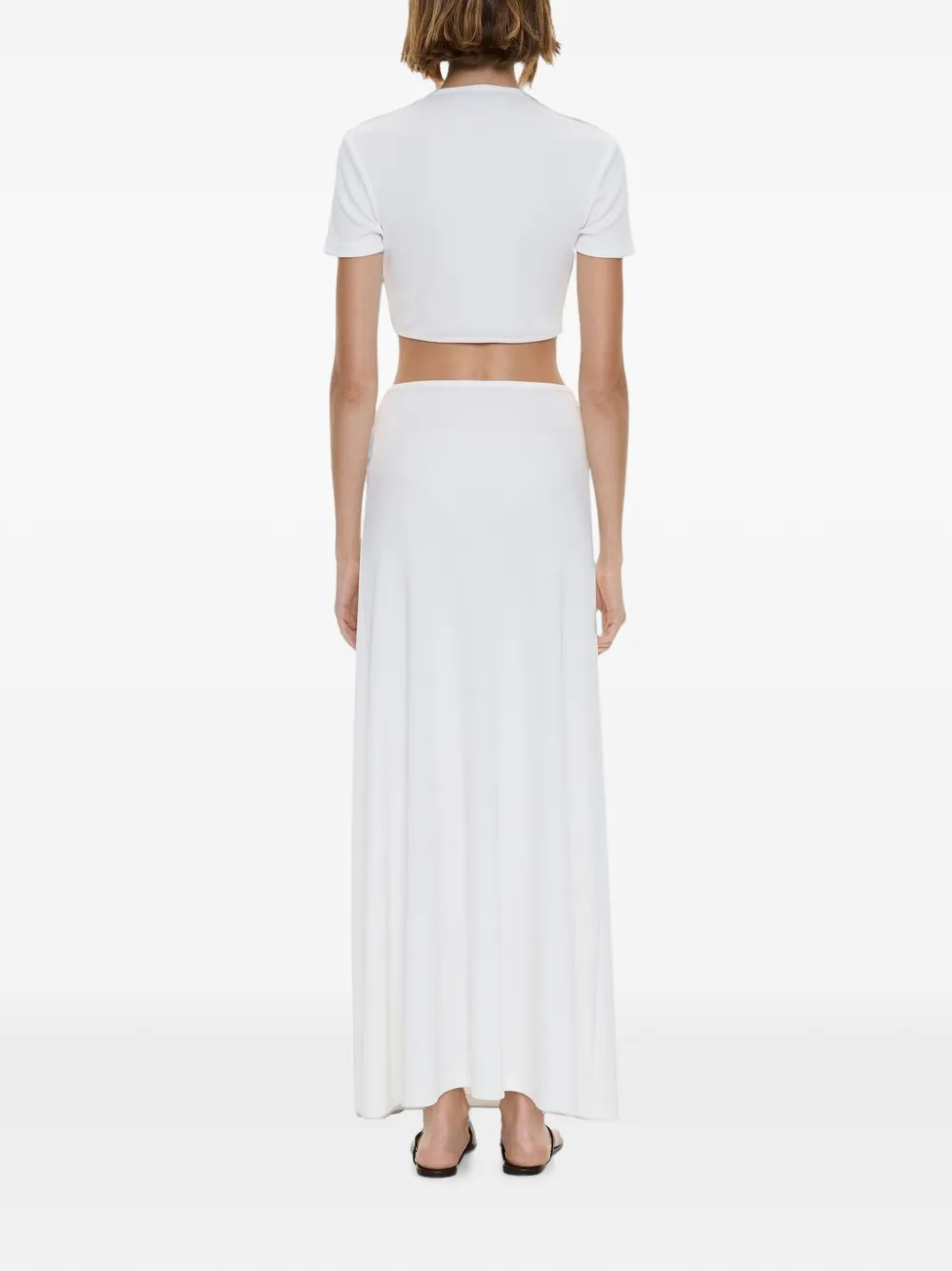 Christopher Esber Droplet T-shirt met ruches en kristallen hanger Wit