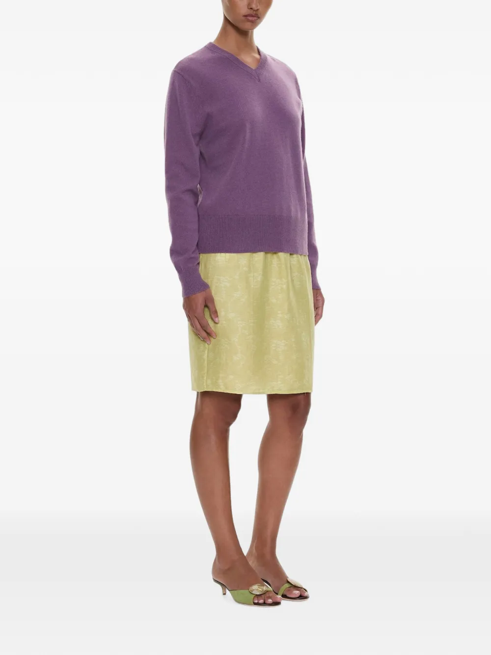 Christopher Esber Light Leak midi-rok met jacquard Geel
