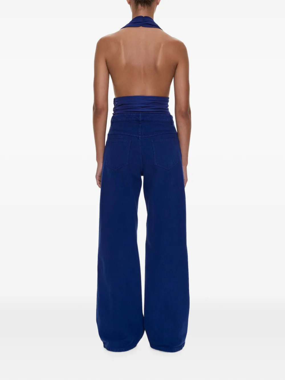 Christopher Esber Top met halternek en gedrapeerde sjaal Blauw