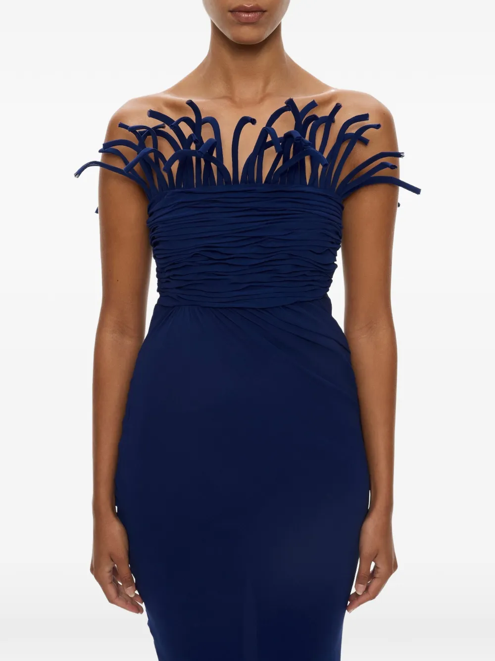 Christopher Esber Aira zijden maxi-dress met koord Blauw