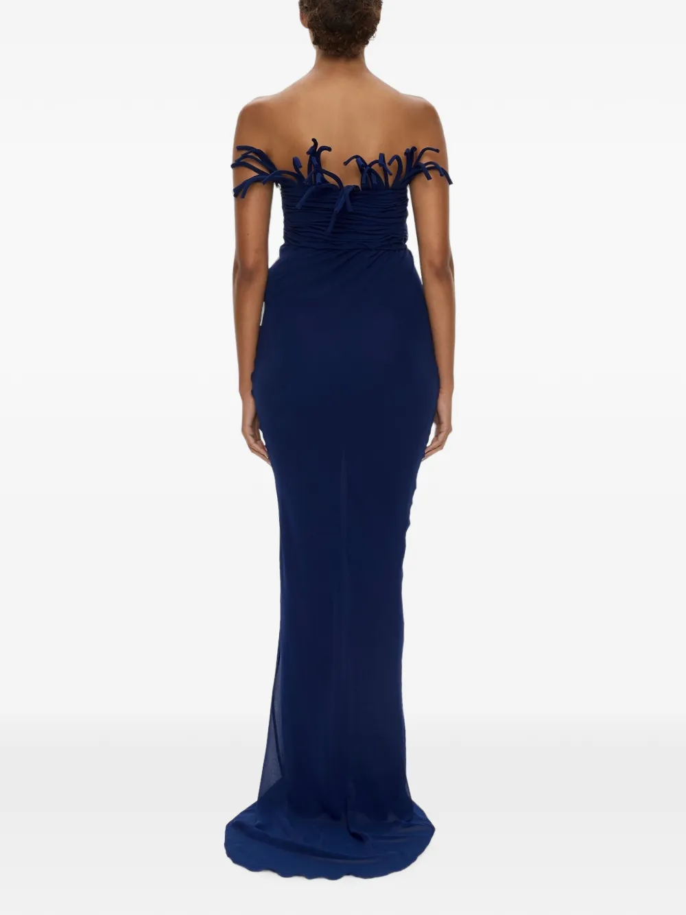 Christopher Esber Aira zijden maxi-dress met koord Blauw