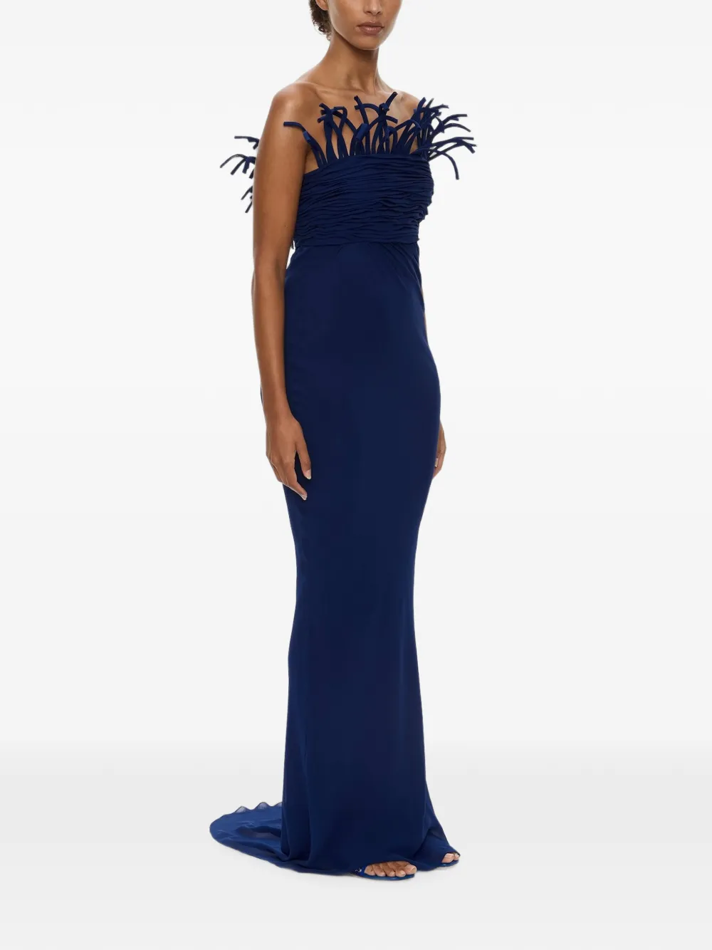Christopher Esber Aira zijden maxi-dress met koord Blauw