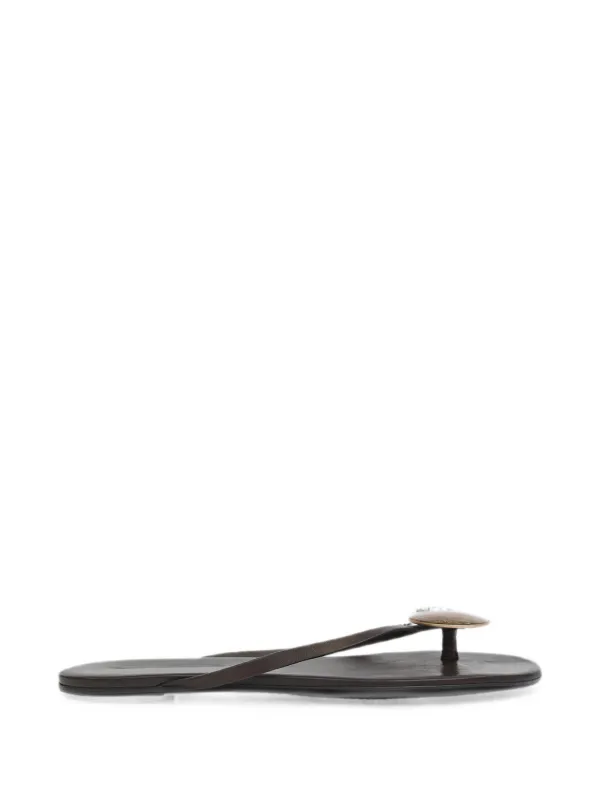 Christopher Esber Aura Quartz Flat Sandals in Brown