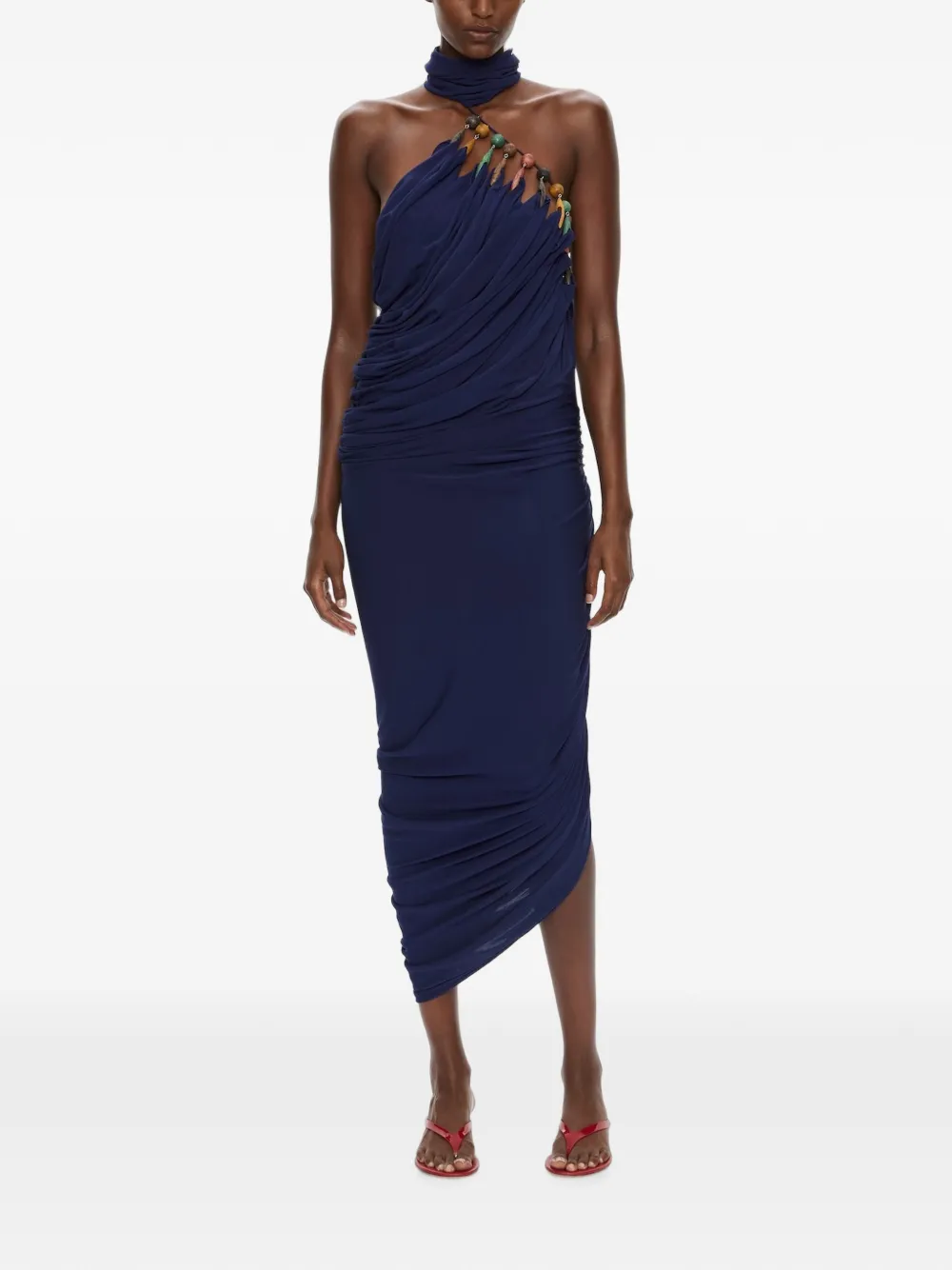 Christopher Esber Tropique Droplet jurk met halternek Blauw