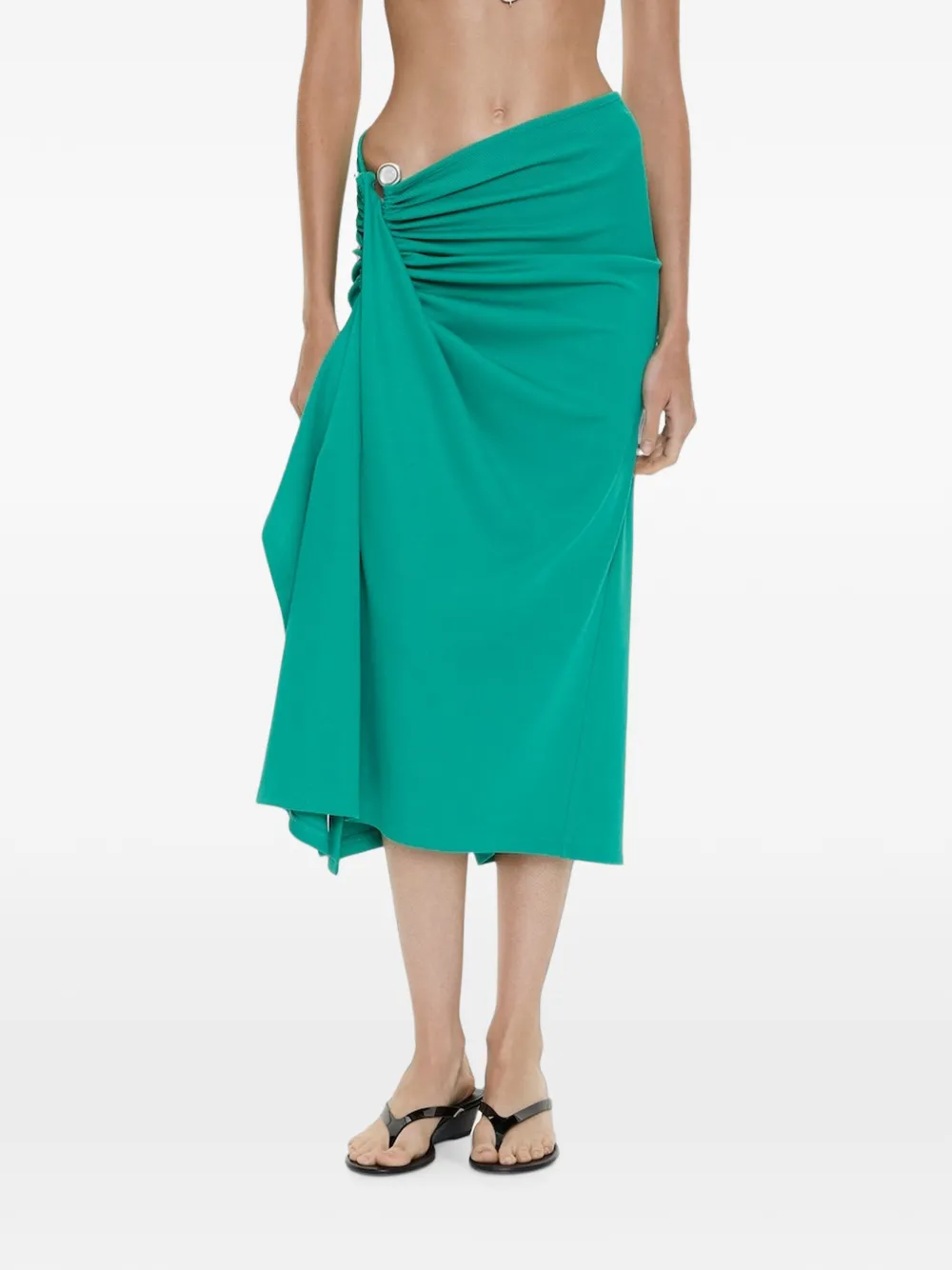 Christopher Esber Gonna midi Droplet con decorazione di cristalli - Verde