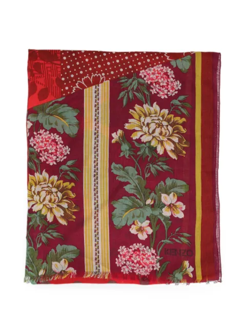 Kenzo Pre-Owned floral-print striped scarf