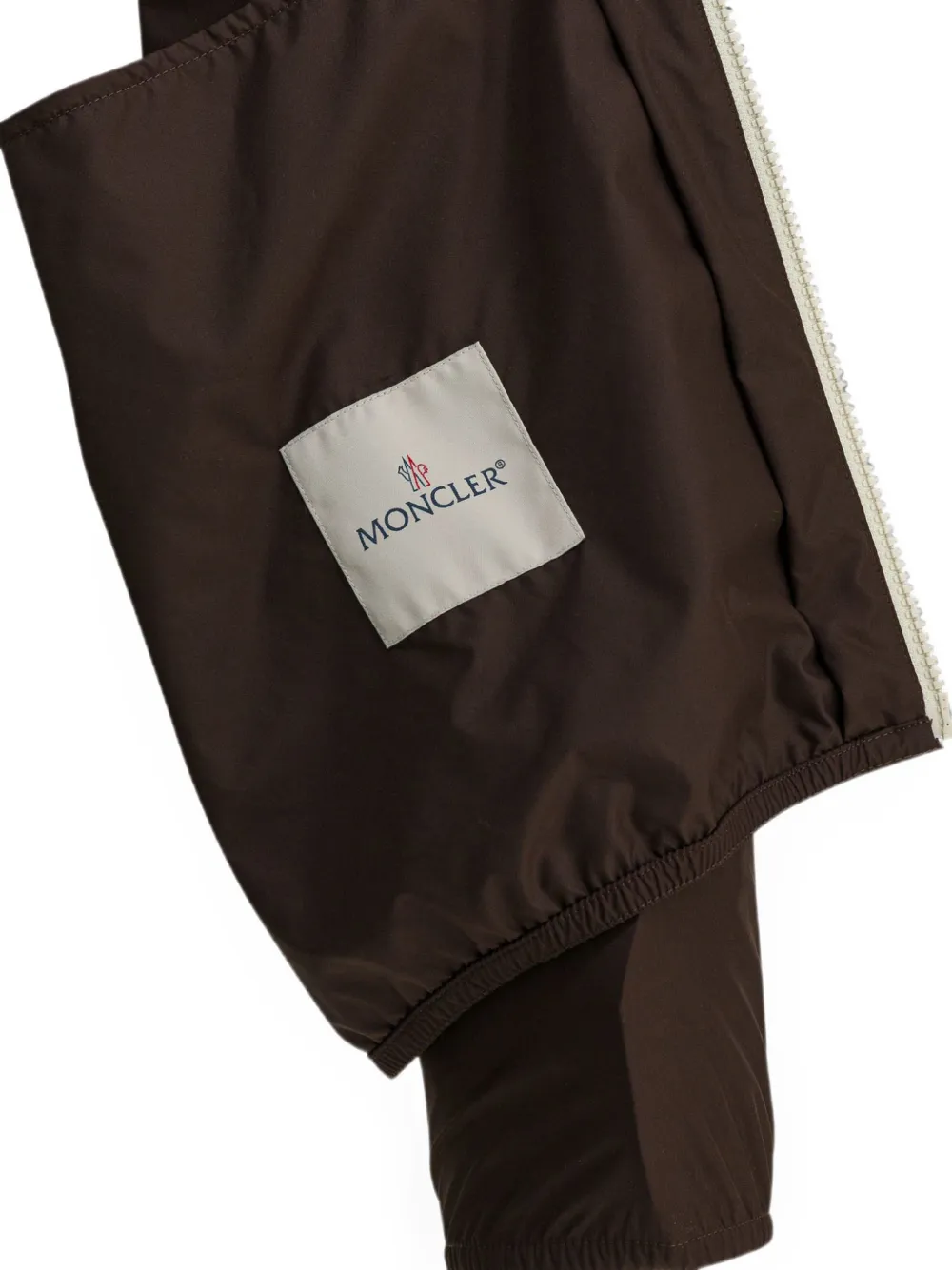 Moncler Jack met capuchon en logopatch Bruin