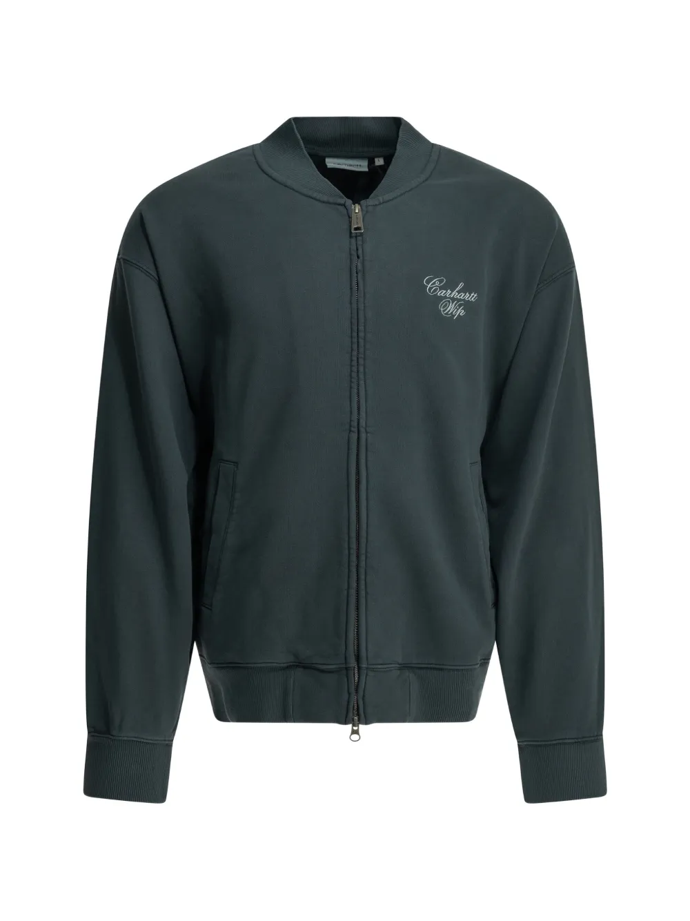 Carhartt WIP Felpa Longhand con logo ricamato e zip - Verde