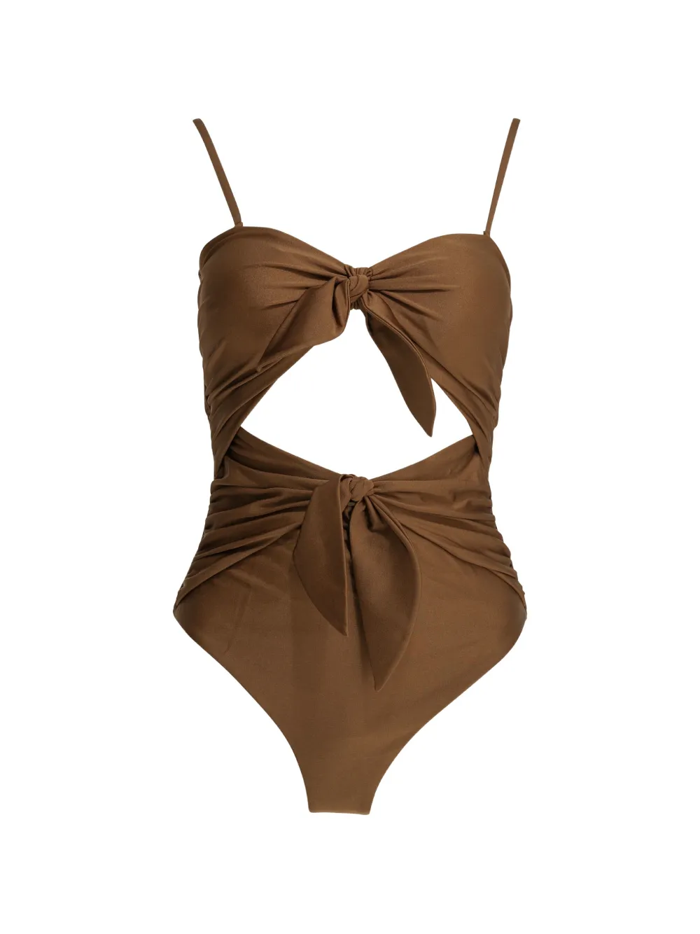 ZIMMERMANN cut-out bow-detail swimsuit - Brown