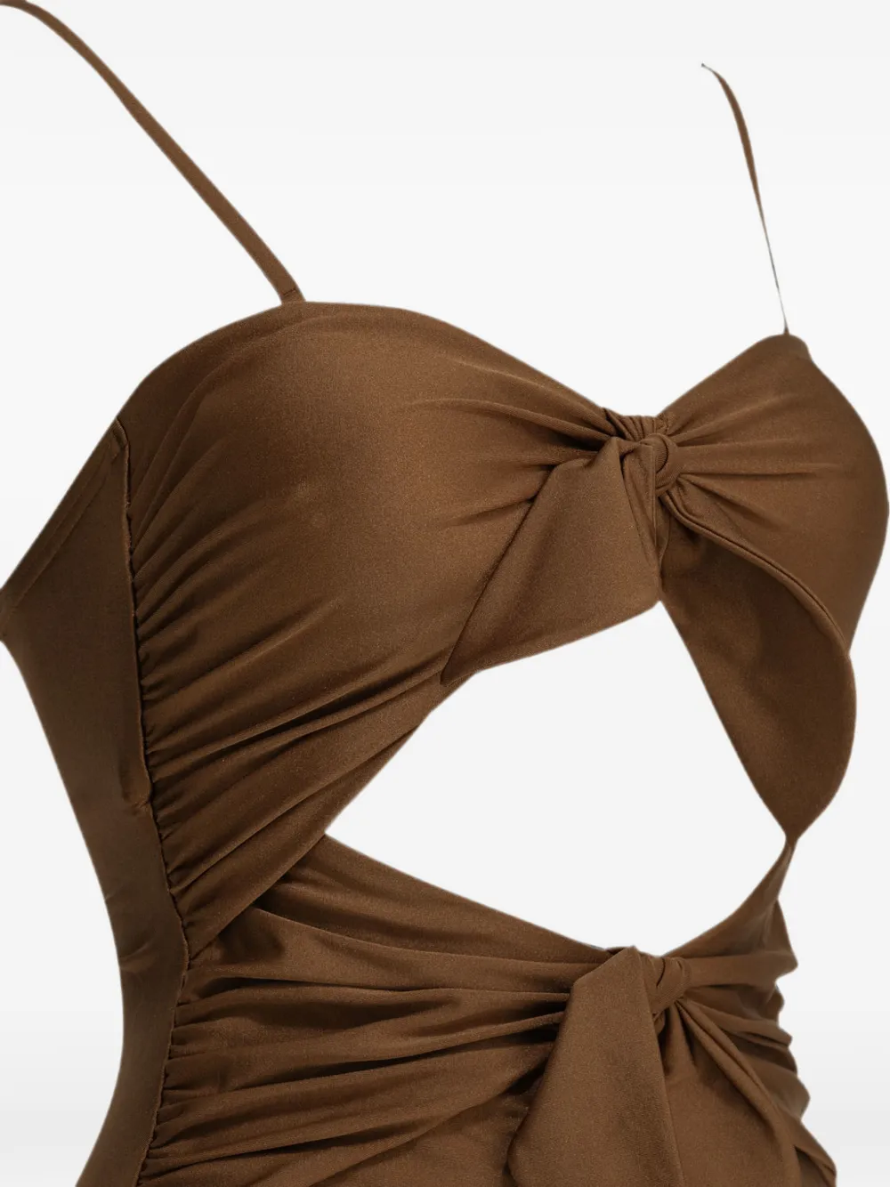 ZIMMERMANN Badpak met strikdetail en uitgesneden details Bruin