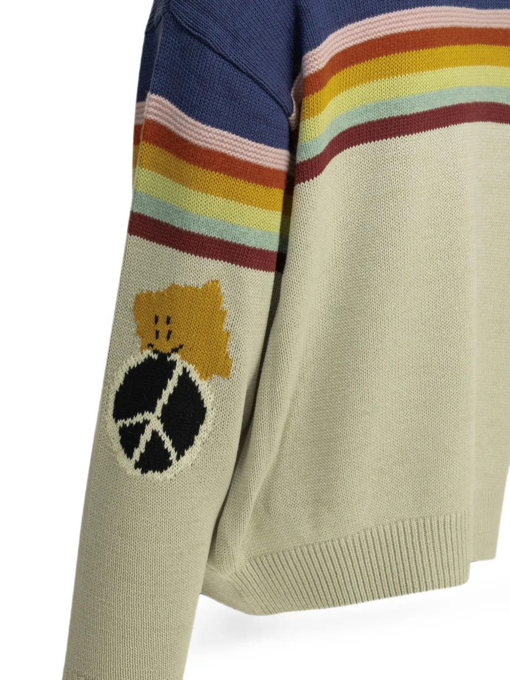 KAPITAL Gestreepte katoenen trui Beige