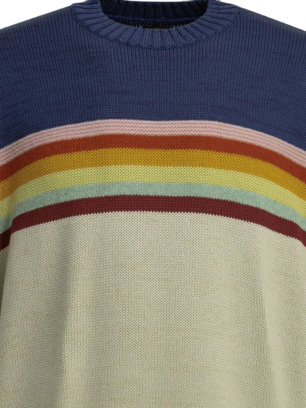 KAPITAL Gestreepte katoenen trui Beige