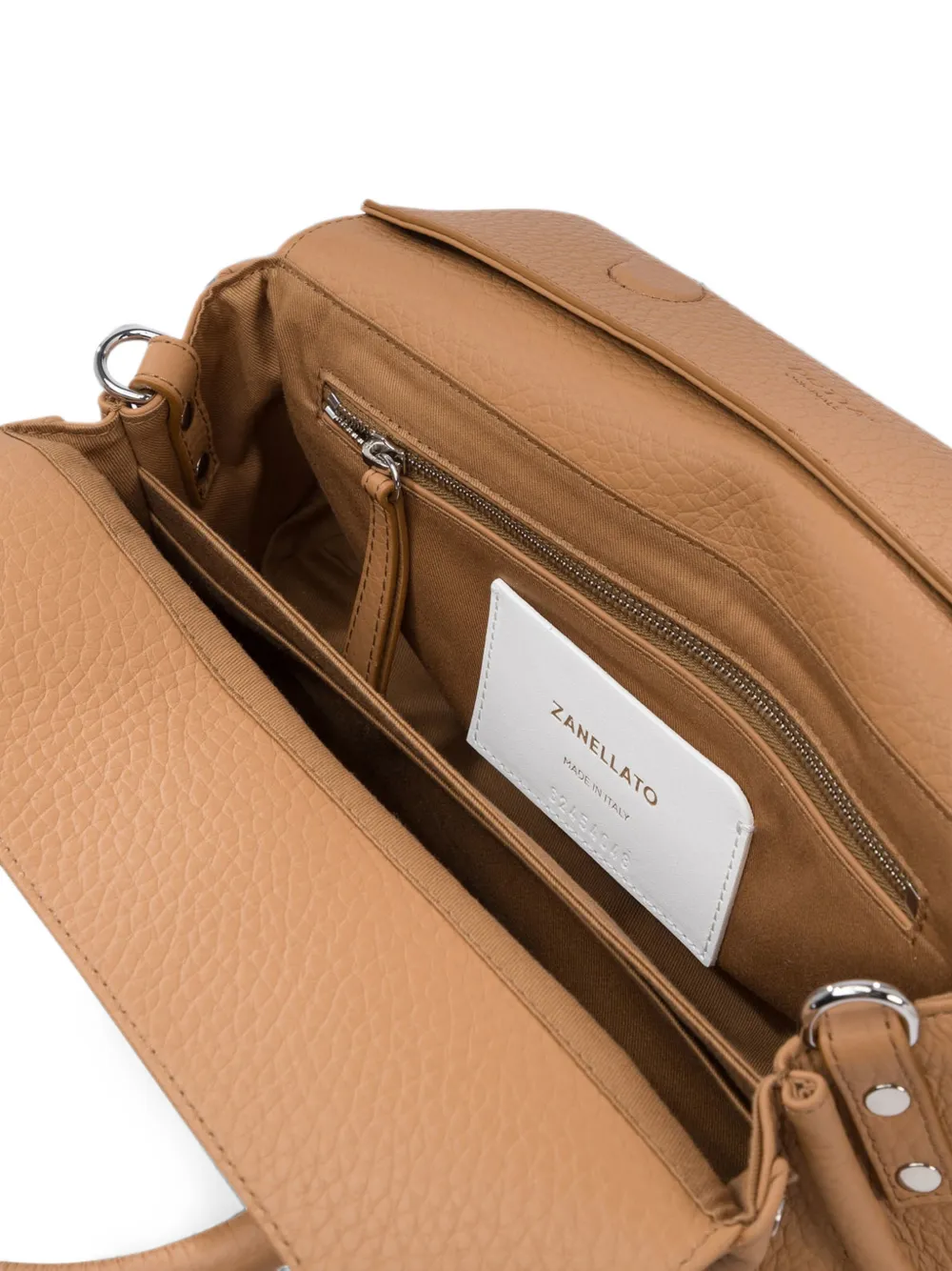 Zanellato Kleine Dott leren shopper met studs Beige