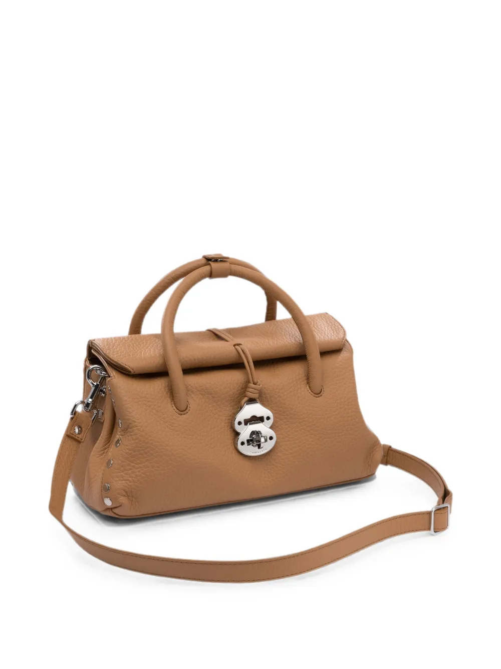 Zanellato Kleine Dott leren shopper met studs Beige