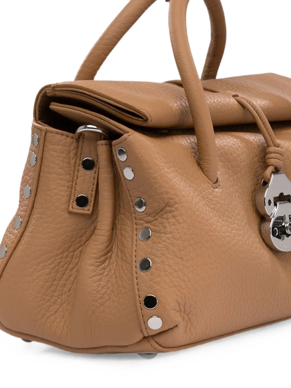 Zanellato Kleine Dott leren shopper met studs Beige