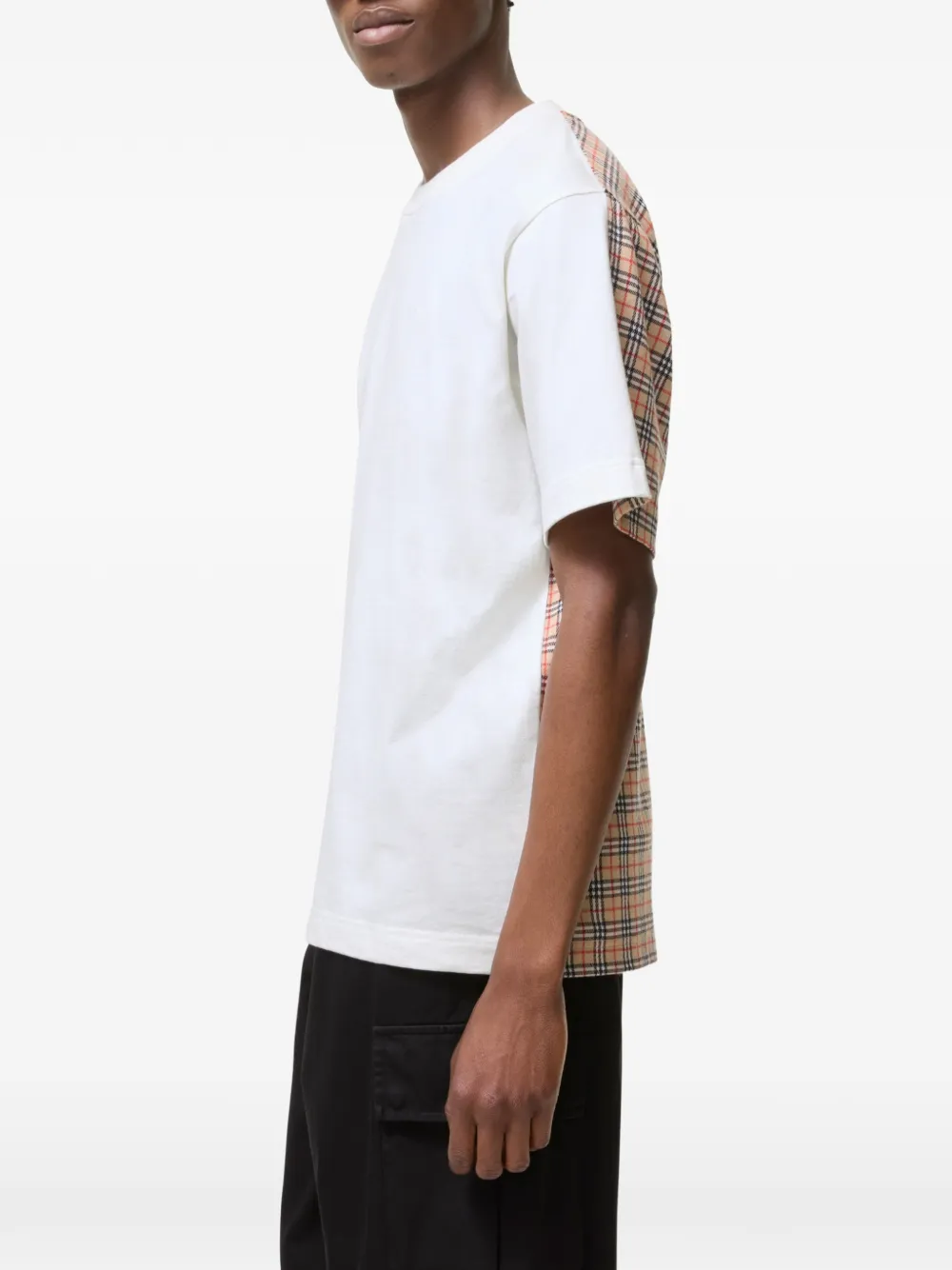 Burberry Geruit katoenen T-shirt Wit
