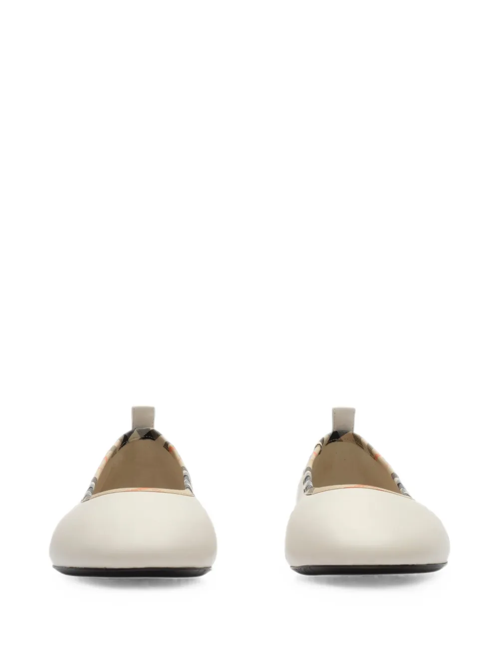 Burberry Check-trim leather Robin ballerinas Beige