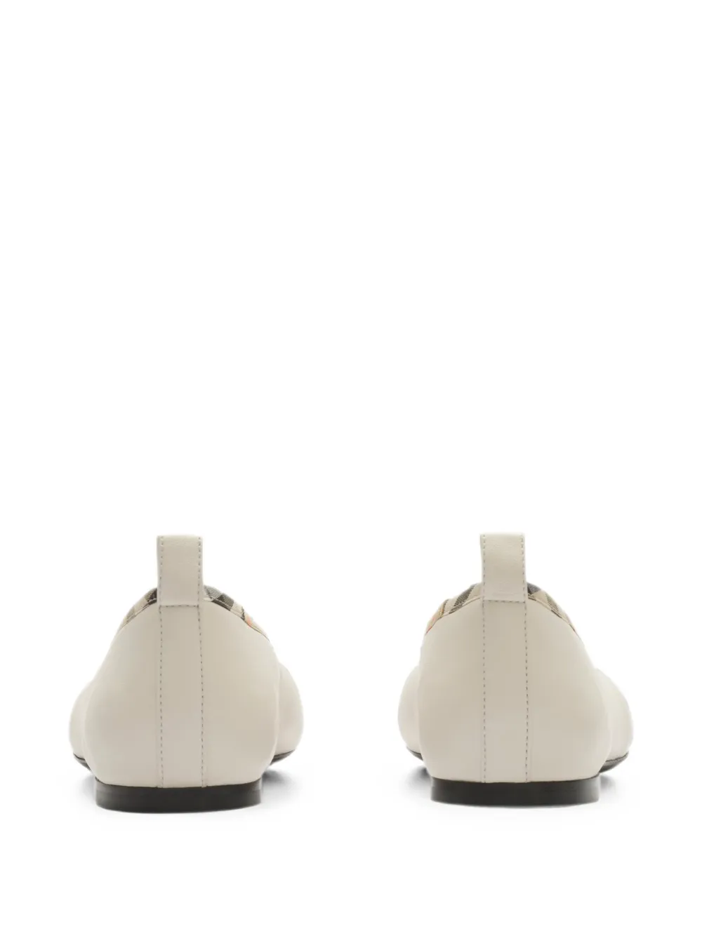 Burberry Check-trim leather Robin ballerinas Beige