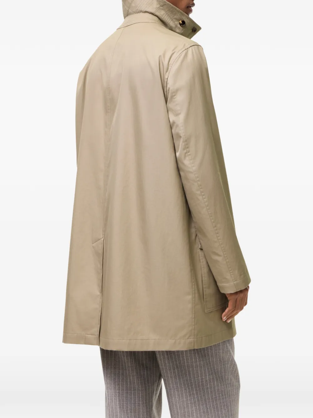 Burberry Meadowbank jas met contrasterende kraag Beige