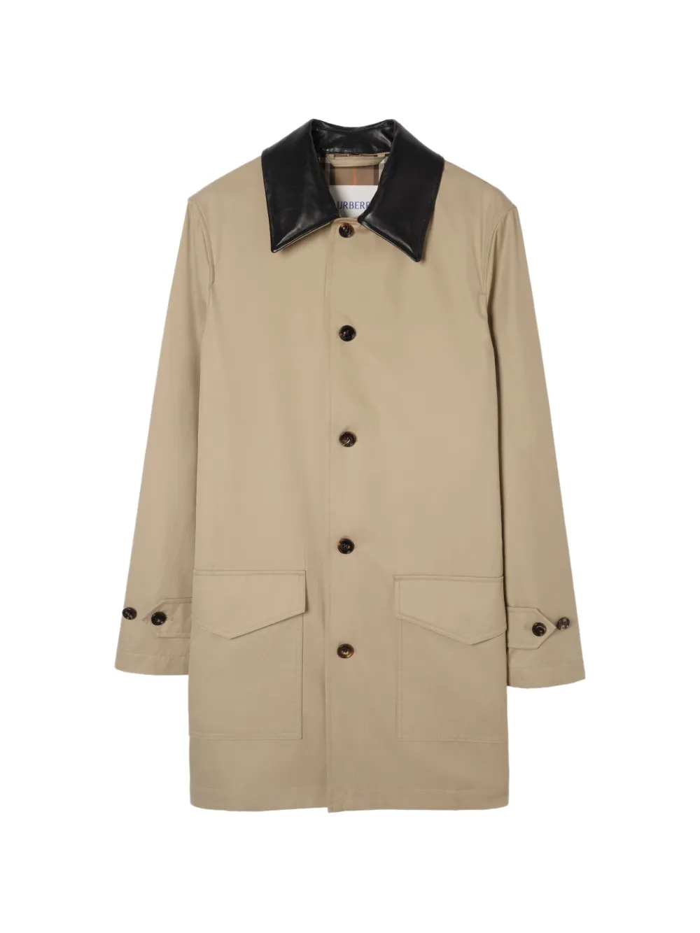 Burberry Meadowbank Mantel mit Kontrastkragen - Nude