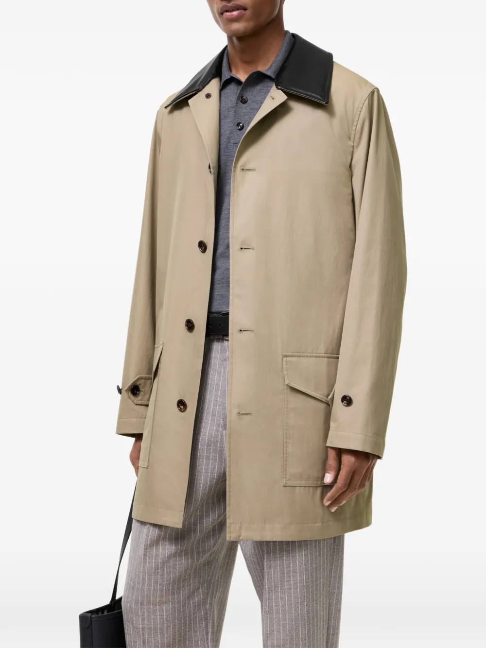 Burberry Meadowbank jas met contrasterende kraag Beige