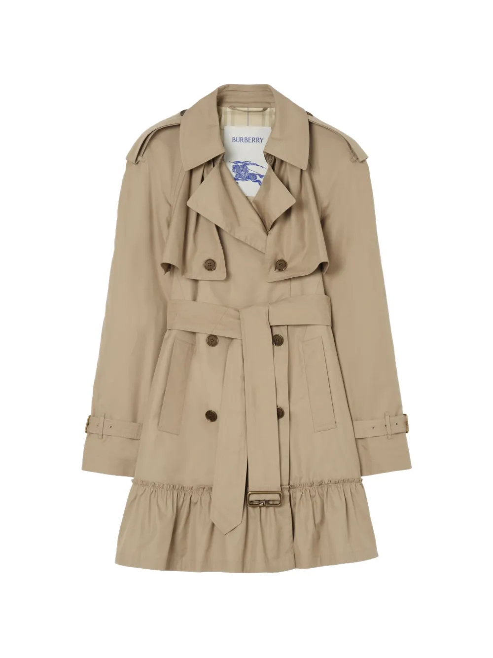 Burberry short gabardine Tillydrine trench coat - Nude