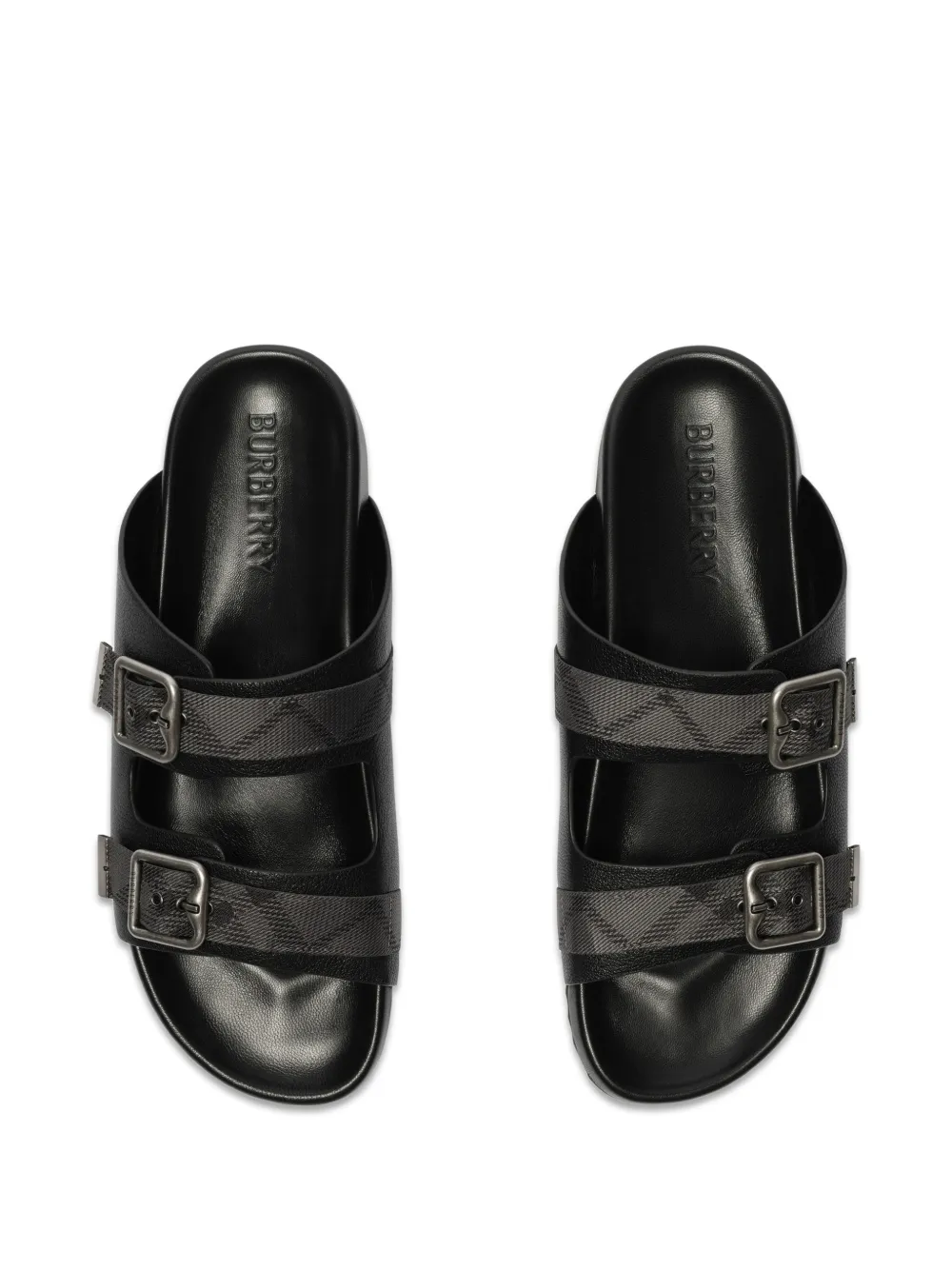 Burberry Urchin レザーサンダル | ブラック | FARFETCH JP