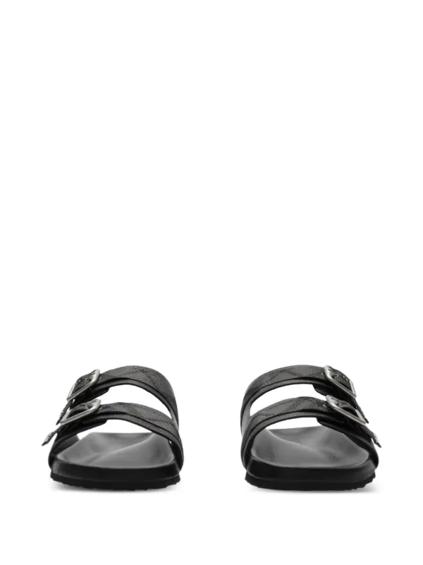 Burberry Urchin レザーサンダル | ブラック | FARFETCH JP